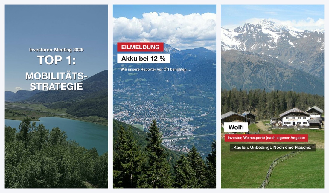 Stilprobe: Titelkarte, Eilmeldung und Bauchbinde im Reel-Format