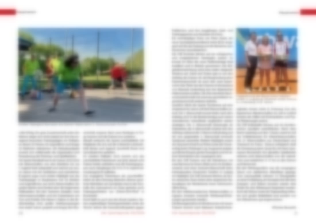 Gesetzte Doppelseite aus dem Sportreporter (unscharf)